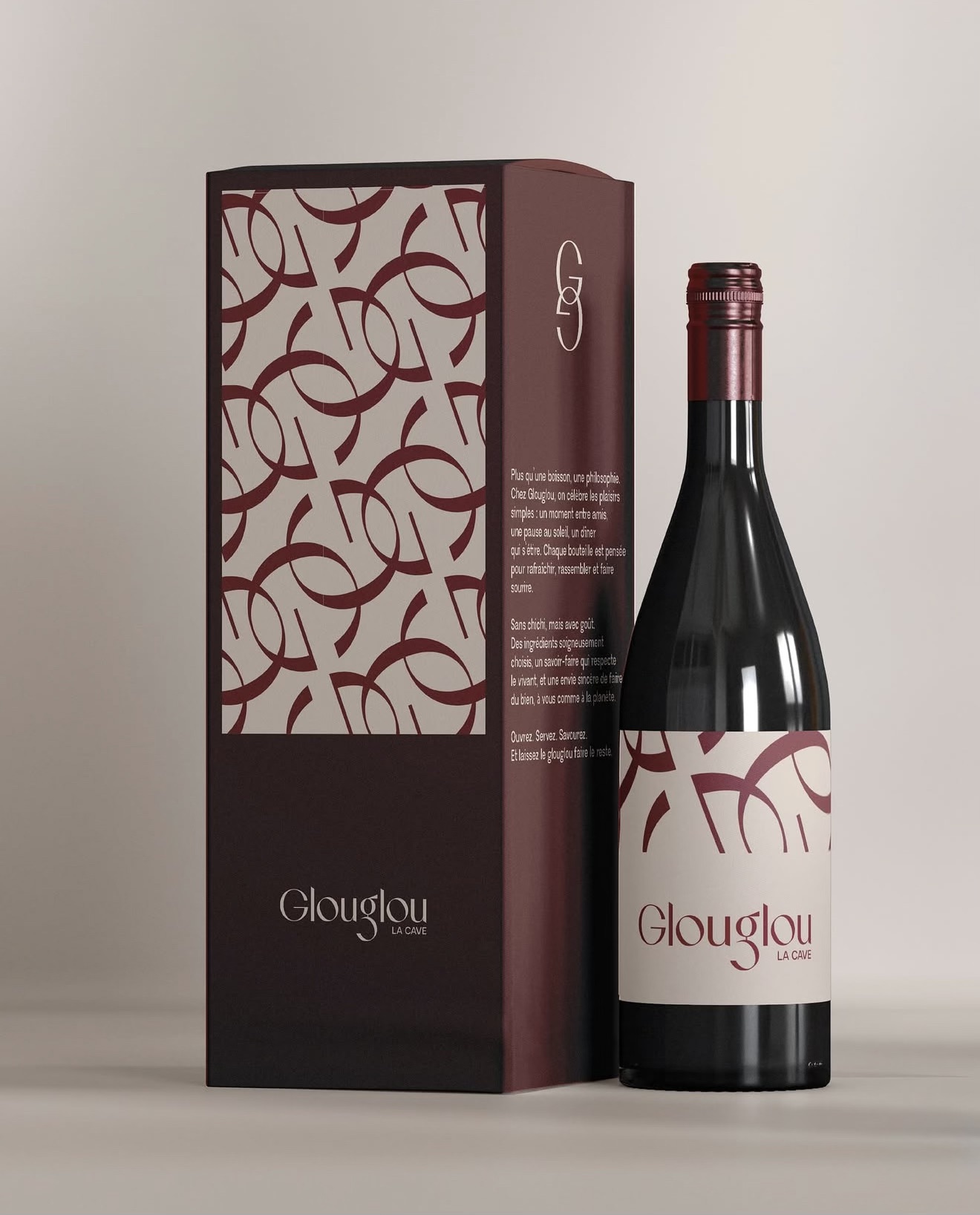 Supports de communication et éléments graphiques du restaurant Glouglou